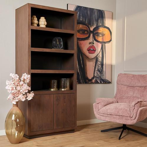 *WOONWINKEL* Starfurn Brussel Walnoot Vakkenkast Modern, Huis en Inrichting, Kasten | Wandmeubels, Nieuw, Verzenden