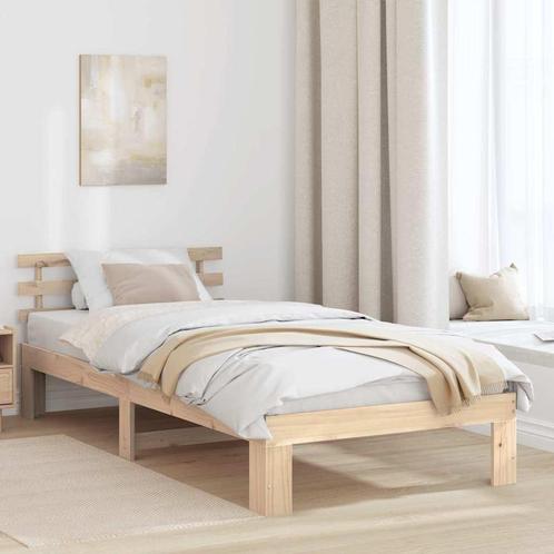 vidaXL Bedframe met hoofdeinde Bruin 80 x 200 cm Massief, Huis en Inrichting, Slaapkamer | Bedden, Bruin, Nieuw, Hout, Verzenden