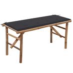 vidaXL Tuinbank inklapbaar met kussen 118 cm bamboe, Tuin en Terras, Verzenden, Nieuw, Hout
