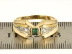 Ring - 14 karaat Geel goud Smaragd - Diamant, Nieuw
