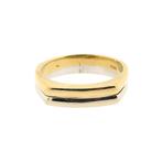 18 Krt. Bicolor gouden ring; Unisex (diamant, 750) (diamant), 18 tot 19, Gebruikt, Overige kleuren, Ophalen of Verzenden