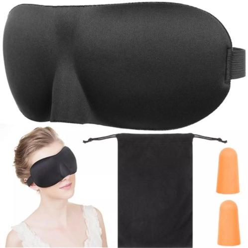 Ruhhy Oogmasker voor Slapen - Incl. Oordopjes - Zwart, Caravans en Kamperen, Slaapzakken, Nieuw, Ophalen of Verzenden