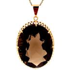 Gouden hanger met rookkwarts 14 krt, Sieraden, Tassen en Uiterlijk, Kettinghangers, Ophalen of Verzenden, Nieuw