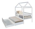 Uniek speels huisjesbed 160x80 cm - wit peuterbed met bed..., Kinderen en Baby's, Kinderkamer | Bedden, Ophalen of Verzenden, Nieuw