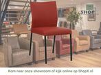Leren eetkamerstoel Basic - Toledo Red (rood) - Poten staal, Huis en Inrichting, Nieuw, Leer, Ophalen of Verzenden, Rood