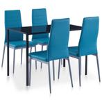 vidaXL 5-delige Eethoek blauw, Huis en Inrichting, Verzenden, Nieuw