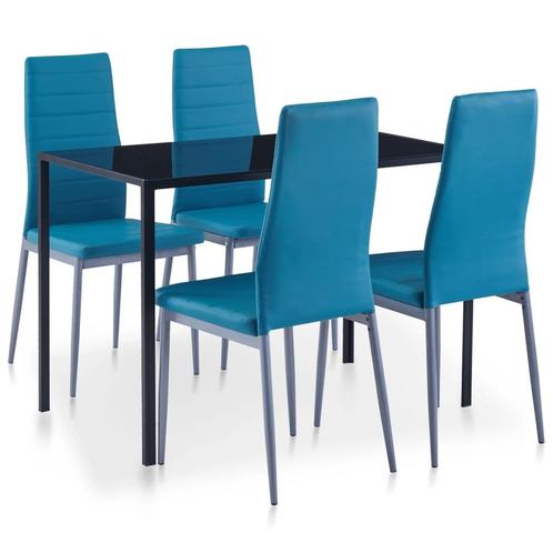 vidaXL 5-delige Eethoek blauw, Huis en Inrichting, Complete eetkamers, Nieuw, Verzenden