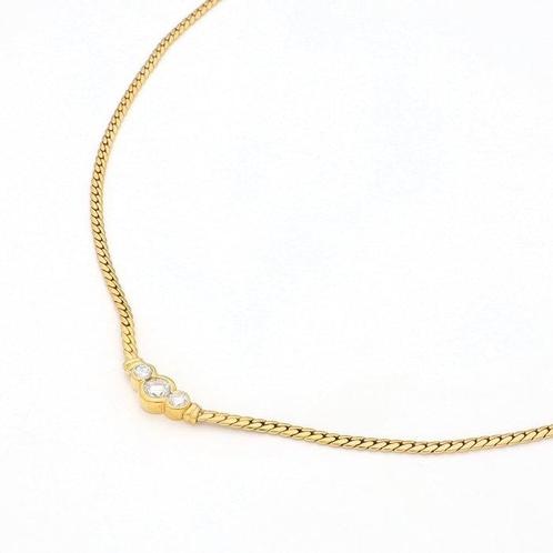 Halsketting - 18 karaat Geel goud - 0.65ct. tw. Diamant, Sieraden, Tassen en Uiterlijk, Kettingen