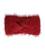Haarband Twist Fluffy Knitted 12cm Rood, Verzenden, Nieuw