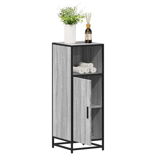 vidaXL Badkamerkast 35x37,5x100cm bewerkt hout grijs sonoma, Huis en Inrichting, Badkamer | Badkamermeubels, Nieuw, Verzenden