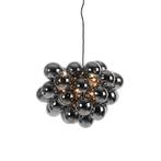 Design hanglamp zwart met smoke glas 8-lichts rond - Uvas, Huis en Inrichting, Lampen | Hanglampen, Nieuw, Glas, Design, 75 cm of meer