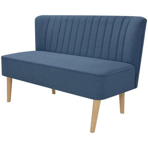 vidaXL Bank 117x55,5x77 cm stof blauw, Huis en Inrichting, Banken | Bankstellen, Nieuw, Minder dan 150 cm, Stof, Tweepersoons