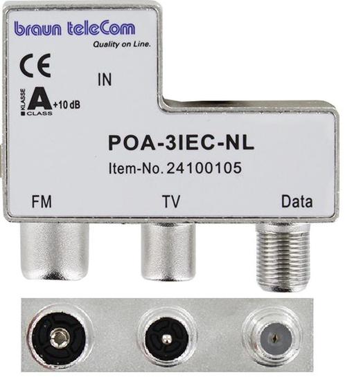 Braun Telecom POA 3 IEC-NL push on Radio/TV/Data, Audio, Tv en Foto, Schotelantennes, Ophalen of Verzenden