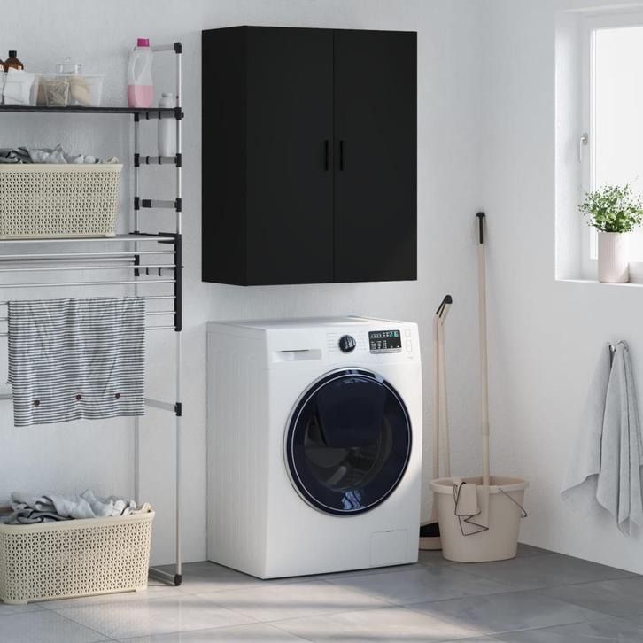 vidaXL Hangkast 69,5x34x90 cm zwart, Huis en Inrichting, Kasten | Buffetkasten, 25 tot 50 cm, Nieuw, Overige houtsoorten, Minder dan 100 cm