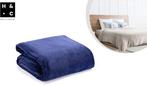 2dekans | H&C Luxe Plaid 240x220 - Groot Deken - Extra Zacht, Ophalen of Verzenden, Zo goed als nieuw, Blauw