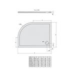 Douchebak Marmer Sapho Rena 100x80x4 cm Kwartrond Links Wit, Ophalen of Verzenden, Nieuw