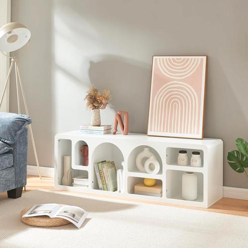 TV meubel Vågå 140x40x48 cm wit [en.casa], Huis en Inrichting, Kasten | Televisiemeubels, Nieuw, Verzenden