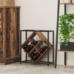 vidaXL Wijnrek 51x18x52,5 cm bewerkt hout oud houtkleurig, Huis en Inrichting, Woonaccessoires | Wijnrekken, Verzenden, Nieuw