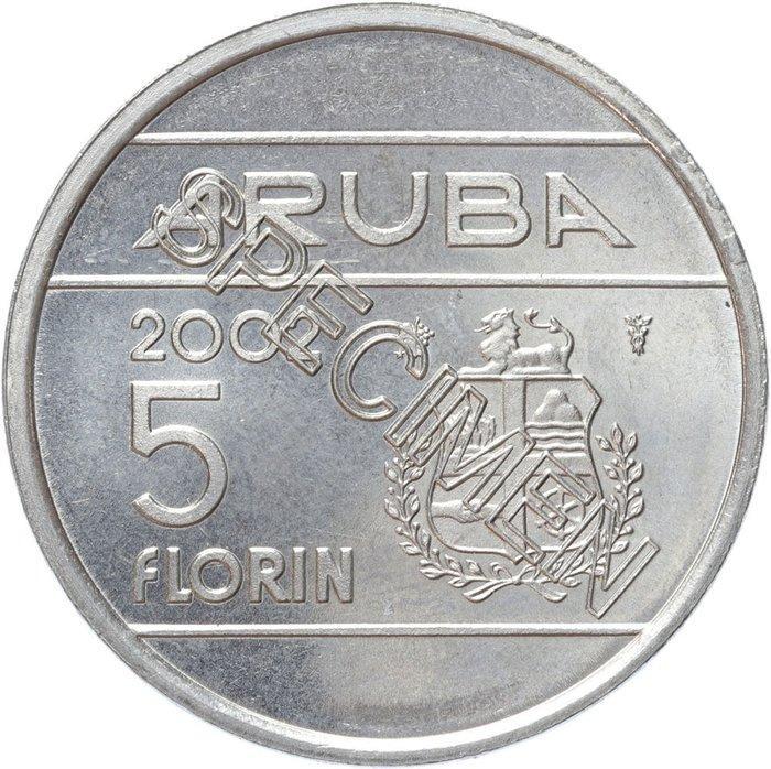 Aruba. 5 Florin 2002 Specimen, Postzegels en Munten, Munten | Nederland