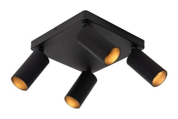 Lucide CLUBS - Plafondspot 4xGU10 Zwart, Huis en Inrichting, Lampen | Plafondlampen, Nieuw, Verzenden