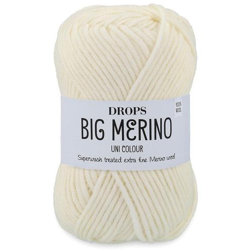 DROPS Big Merino Uni Colour - 01 naturel - Wol Garen, Hobby en Vrije tijd, Breien en Haken, Ophalen of Verzenden