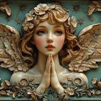 CAMILART.ES_(2002) - Young Angel praying in andalusian tiles, Antiek en Kunst, Antiek | Boeken en Bijbels