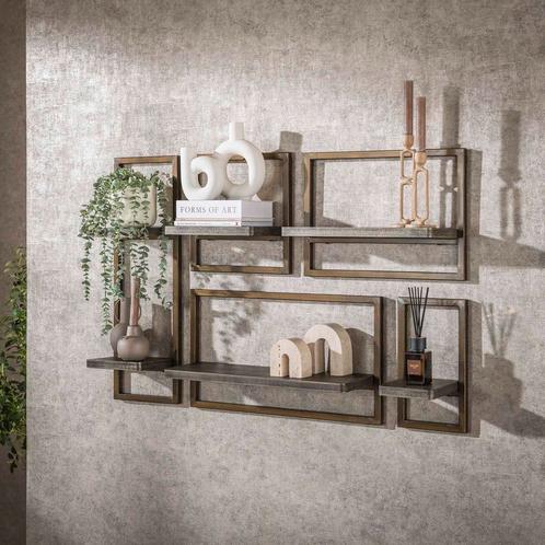 5-delig wandschap set Isa brons, Huis en Inrichting, Woonaccessoires | Wandplanken en Boekenplanken, Verzenden
