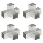 vidaXL Paalverbindingen 4 st X-vorm 91x91 mm gegalvaniseerd, Verzenden, Nieuw