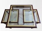 Dreiteilige Art Deco Tischgarnitur - Salontafel - Glas,