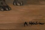 A. Hubner (XX) - Portrait of a French Bulldog, Antiek en Kunst