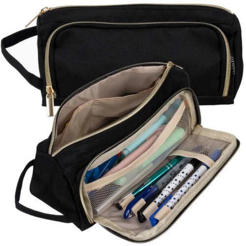 Maaleo Grote School Etui - Zwart - Twee Vakken - Waterafs..., Sieraden, Tassen en Uiterlijk, Tassen | Rugtassen, Nieuw, Ophalen of Verzenden