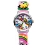 Fako® - Kinderhorloge - 3D - Eenhoorn / Unicorn - Ø 30mm -, Nieuw, Verzenden