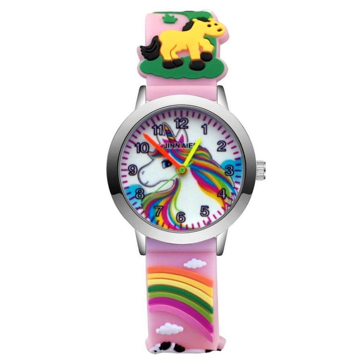 Fako - Kinderhorloge - 3D - Eenhoorn / Unicorn - Ø 30mm -, Sieraden, Tassen en Uiterlijk, Horloges | Kinderen, Verzenden