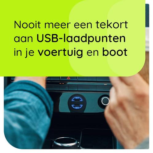 ProRide 12V USB Autolader 2 Poorten Inbouw met Schakelaar en, Doe-het-zelf en Verbouw, Elektra en Kabels, Nieuw, Verzenden