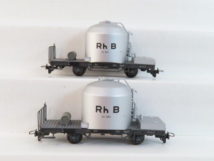 Bemo H0m - 2252 - Modeltrein goederenwagon (2) - 2x 2-assige, Hobby en Vrije tijd, Modeltreinen | H0