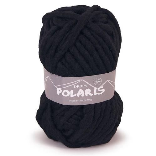 DROPS Polaris Uni Colour - 02 zwart - Wol Garen, Hobby en Vrije tijd, Breien en Haken, Ophalen of Verzenden