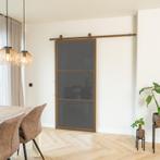 OUTLET: Stalen Schuifdeur 215 x 100 3 Vlaks Brons Rook glas, Doe-het-zelf en Verbouw, Kozijnen en Schuifpuien, 75 tot 150 cm, Nieuw