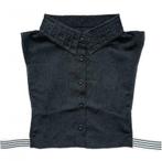 Zwart los blouse kraagje met ruitjes - losseblousekraagjes, Nieuw, Maat 42/44 (L), Losse Blouse Kraagjes, Zwart