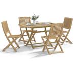 vidaXL 5-delige Eethoek massief acaciahout, Tuin en Terras, Tuinsets en Loungesets, Verzenden, Nieuw, Hardhout, 4 zitplaatsen