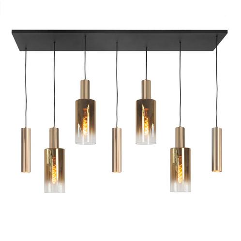 Moderne Hanglamp | Zwart | 3 x GU10 Gouden kokers, Huis en Inrichting, Lampen | Hanglampen, 75 cm of meer, Nieuw, Metaal, Ophalen of Verzenden