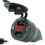 ProRide USB Lader Motor met Voltmeter - Din Hella - QC3.0 -, Doe-het-zelf en Verbouw, Elektra en Kabels, Verzenden, Nieuw