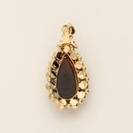 Hanger - 14 karaat Geel goud Granaat, Sieraden, Tassen en Uiterlijk, Antieke sieraden