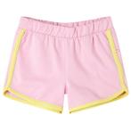 vidaXL Kindershorts met bies 128 felroze, Verzenden, Nieuw