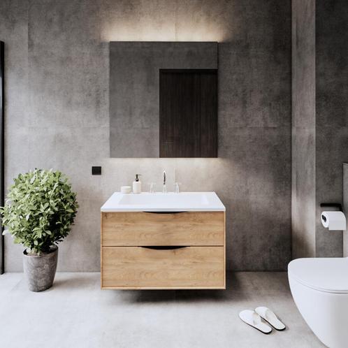 Onderkast Gliss Design Eleganz Hera Zwart 80cm 2 Lades Oak, Doe-het-zelf en Verbouw, Sanitair, Bad, Nieuw, Ophalen of Verzenden
