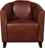 Leren kuipstoel - Echt leer, Landelijk, Comfortabel en kies, Huis en Inrichting, Fauteuils, Klassiek, Nieuw, Ophalen of Verzenden