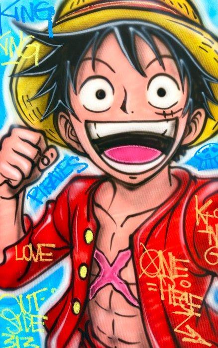 Outside313 - One Piece - Monkey D Rufy, Antiek en Kunst, Kunst | Schilderijen | Modern