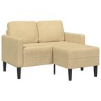 vidaXL 2-zitsbank met chaise L-vorm 125 cm linnen lichtgroen, Verzenden, Nieuw, Tweepersoons, Stof