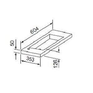 Wastafel Slim 60Cm Ondiep 35Cm Excl. Kraangat Glans Wit, Doe-het-zelf en Verbouw, Sanitair, Ophalen of Verzenden