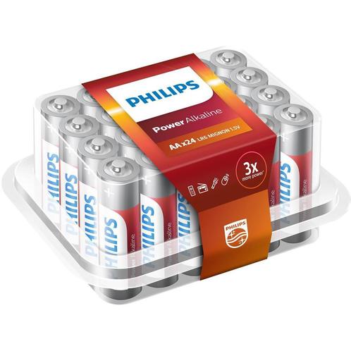 24-Pack - AA R3 Philips Power Alkaline (AA formaat), Audio, Tv en Foto, Accu's en Batterijen, Nieuw, Verzenden