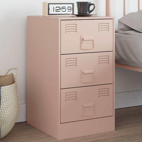 vidaXL Nachtkastje 34,5x39x62 cm staal roze, Huis en Inrichting, Slaapkamer | Nachtkastjes, Nieuw, Metaal of Aluminium, Verzenden